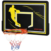 SPORTNOW Tabela de Basquetebol de Parede para Interior Exterior Tabela de Basquetebol para Adultos 110x90x70 cm Preto e Amarelo(m-1)