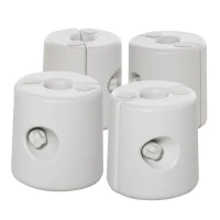 Outsunny Conjunto de 4 Pesos para Tendas Dobráveis Suportes Enchíveis com 9 kg de Água com Maçanetas de Fixação Ø22/24x25 cm Branco(m-1)