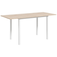 HOMCOM Mesa de Jantar Extensível para 4-6 Pessoas Mesa de Cozinha Moderna com Pés de Aço para Sala de Jantar 160x70x76 cm Madeira