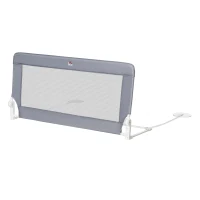 HOMCOM Barreira de Segurança de Cama para Crianças 120cm com Corda Ajustável Barreira para Camas com Tecido Removível e Lavável Proteção Antiquedas 120x28x60cm Cinza(m-11)
