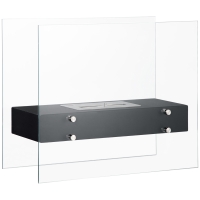 HOMCOM Lareira de Bioetanol 7000 BTU com Tanque de 1,5 L Tempo de Combustão 3H para Interiores 20-25 m² 60x26x50 cm Preto
