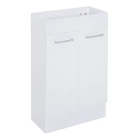 kleankin Móvel de Casa de Banho com Lavatório Cerâmico Móvel de Casa de Banho de Parede com 2 Portas Estilo Moderno 50x86x25 cm Branco(m-1)