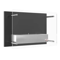 HOMCOM Lareira de Bioetanol de Parede 60x22x40cm Capacidade de 1,5 Combustão de 3 Horas Estufa de Bioetanol Preto(m-1)