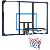 SPORTNOW Tabela de Basquetbol de Parede Cesta de Basquetebol para Exterior 113x61x73 cm Azul e Preto