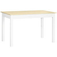 HOMCOM Mesa de Sala de Jantar de Madeira Retangular para 4-6 Pessoas Estilo Moderno 119x70x76 cm Carvalho e Branco