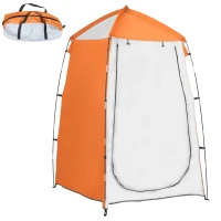 Outsunny Tenda de Duche Campismo Portátil UV+25 Tenda de Privacidade para Casa de Banho Trocador com Janela Bolso e Bolsa de Transporte 123x121x98cm Laranja(m-1)