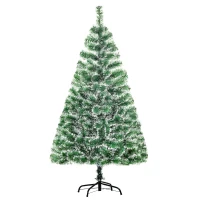 HOMCOM Árvore de Natal Artificial 150cm com 416 Ramos e Suporte de Metal Decoração Interior Sala de Estar Festas Ø75x150cm Verde(m-1)