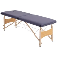 HOMCOM Marquesa de Massagem Dobrável Portátil com Apoio para a Cabeça Altura Ajustável e Bolsa de Transporte 186x60x58-81 cm Roxo(m-1)