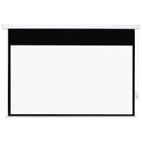 HOMCOM Tela de Projeção Elétrica 100 Polegadas Tela de Projeção Motorizada Formato 16:9 com Controlo Remoto para Cinema am Casa Exterior Festas 253x7,5x168cm Branco(m-1)