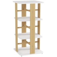 AIYAPLAY Estante para Livros Infantil Estante para Crianças com Rodas 3 Prateleiras 48x48x99,5 cm Branco e Madeira