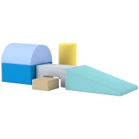 AIYAPLAY Conjunto de 6 Blocos de Espuma para Crianças Blocos de Construção Brinquedo de Aprendizagem para Escalar e Gatear Multicor