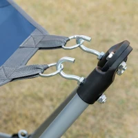 Outsunny Rede de Jardim com Suporte Dobrável com Cama de Tecido Oxford e Malha Respirável Bolso de Armazenagem e Bolsa de Transporte 235,5x82x90,5cm Azul e Prata(m-7)