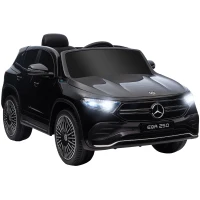 HOMCOM Carro Elétrico para Crianças Mercedes-Benz EQA 12V com Música Buzina Velocidade 3-8 km/h 111,5x69x52,5 cm Preto(m-1)