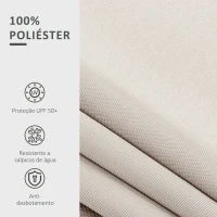 Outsunny Tecido de Substituição para Toldo 2,8x2,5 m Tecido de Reposição com Proteção UV 50+ Impermeável  Creme(m-5)