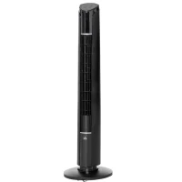 HOMCOM Ventoinha de Coluna Altura 107cm 45W com Controle Remoto 3 Velocidades 4 Modos de Funcionamento Oscilação de 70° Inclinação Tela LED Tátil e temporizador de 12H Silencioso Escritório Casa Preto(m-1)