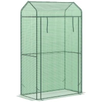 Outsunny Estufa de Jardim com Porta Enrolável Cobertura de PE e Estrutura de Metal para Cultivos de Plantas Verduras varanda Pátio Exterior 100x51x170cm Verde(m-1)