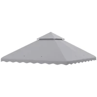 Outsunny Toldo de Substituição para Pérgola com Teto Duplo e 10 Orifícios de Drenagem 2,95x2,95 cm Cinza(m-1)