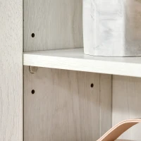 kleankin Armário Casa de Banho de Parede com 2 Portas de Vidro e Prateleira Móvel Suspenso de Casa de Banho 60x19,5x54cm Branco(m-9)