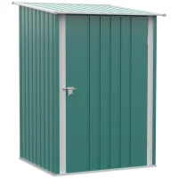 Outsunny Abrigo de Jardim de Aço Galvanizado com Porta Fechadura e Teto Inclinado 0,92 m² 100x103x160cm Verde(m-1)