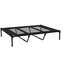 PawHut Cama Elevada para Cães com Tecido Transpirável para Dormir Relaxar Cama para Animais de Estimação 122x92x23 cm Preto