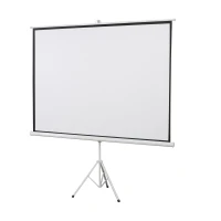 HOMCOM Ecrã de Projeção Manual com Suporte 100 Polegadas Formato 4:3 para Interior e Exterior 203x152 cm Branco(m-1)