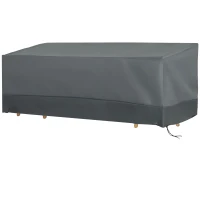 Outsunny Capa Protetora para Móveis de Jardim Tecido Oxford 600D Impermeável Cobertura de Móveis Mesas Cadeiras Sofá de Exterior com Corda e Fivela 190,5x72x76cm Cinza(m-1)