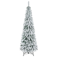 HOMCOM Árvore de Natal Artificial Nevada com 523 Ramos Suporte de Aço Dobrável Decoração para Casa Festas Ø74x180 cm Verde
