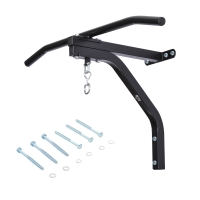 HOMCOM Barra de Elevação para Parede 2 em 1 Suporte para Saco de Boxe para Treinamento Carga Máx. 130Kg 93x47x51 cm Preto