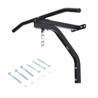 HOMCOM Barra de Elevação para Parede 2 em 1 Suporte para Saco de Boxe para Treinamento Carga Máx. 130Kg 93x47x51 cm Preto(m-1)