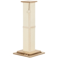 PawHut Poste Arranhador para Gatos 87 cm Arranhador para Gatos com Bola Suspensa Trilho com Bola e Poste de Sisal Bege e Madeira