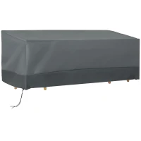 Outsunny Capa Protetora para Móveis de Jardim Tecido Oxford 600D Impermeável Cobertura de Móveis Mesas Cadeiras Sofá de Exterior com Corda e Fivela 190,5x72x76cm Cinza(m-11)