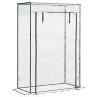 Outsunny Estufa com Porta Enrolável e Estrutura de Aço Estufa de Jardim para Cultivo de Plantas 100x50x150 cm Transparente(m-1)