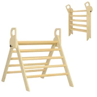AIYAPLAY Triângulo de Escalar de Madeira Dobrável Triângulo de Aprendizagem para Desenvolver Habilidades de Equilíbrio e Coordenação 82x66x71 cm Madeira(m-1)