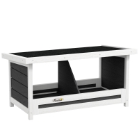 PawHut Ninho para Galinhas de Madeira Caixa para 2 Galinhas com Telhado Asfáltico para Interior e Exterior 66x37x34 cm Cinza