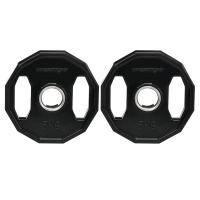 SPORTNOW Conjunto de 2 Discos de Pesos de 5 kg com Orifício de 50 mm para Treino de Força Ø24x3,5 cm Preto