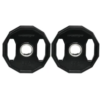 SPORTNOW Conjunto de 2 Discos de Pesos Olimpicos 5kg Ferro Fundido Placas de Peso com Orifício de 5cm Ø24x3,5 cm Preto(m-1)