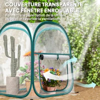 Outsunny Mini serre de jardin, mini pop up serre en PVC transparent, pour intérieur ou extérieur, pour légume, 70 x 70 x 80 cm(m-5)