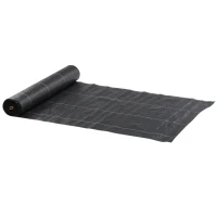 Outsunny Rolo de Malha Anti-Ervas 2x50 m Malha Geotêxtil 130 g/m² para Controlo de Ervas Daninhas de Jardim Malha Anti-Ervas Preta(m-1)