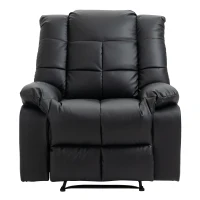 HOMCOM Massagesessel, Relaxsessel, 8 Vibrationspunkte, Liegefunktion, Kunstleder, schwarz, 94x99x99cm(m-14)