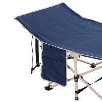 Outsunny Feldbett, Camping-Bett, klappbar, wetterbeständig, ink. Tragetasche, 190 cm x 68 cm x 52 cm, Blau(m-7)
