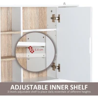 HOMCOM Bathroom Mirror Cabinet, Wall Mounted Storage Cabinet with Open Cupboard and Adjustable Shelf, White(m-6)