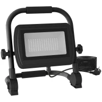 HOMCOM Lampă de Lucru LED, Portabilă și Rezistentă la Intemperii, 25,5x16x25,5 cm, Negru(m-11)