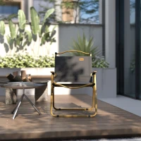 Outsunny Chaise de camping chaise de pêche pliante avec accoudoirs tissu Oxford et structure acier 54 x 59 x 78 cm gris foncé(m-8)