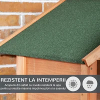 PawHut Colivie pentru Păsări cu 3 Deschideri cu Blocare, 4 Stinghii și Tavă Detașabilă, 80.5x57x153 cm, Portocaliu(m-4)