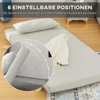 HOMCOM Einzelsofa Schlafsofa Sofabett Klappsofa verstellbar Rückenlehne Liege nordisch skandinavisch 25D Schaumstoff Haus Leinenimitat Tannenholz Cremeweiß 94 x 78 x 80 cm(m-7)