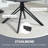 HOMCOM Accentstoel in Retro-Design Fluweeloptiek 58 cm x 60,5 cm x 79 cm Staal Grijs(m-5)