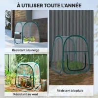 Outsunny Mini serre de jardin, mini pop up serre en PVC transparent, pour intérieur ou extérieur, pour légume, 70 x 70 x 80 cm(m-7)