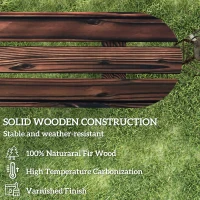 Outsunny Bancă de Grădină cu Picioare în Formă de Roată de Car cu 2 Locuri și Șezut din Șipci, 120x29x39 cm, Maro(m-6)