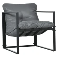 Outsunny Gartenmöbel-Set, 1 Glastisch, 2 Sessel. 1 Sofa, wetterbeständig,114 cm x 70 cm x 67 cm, Grau+Schwarz(m-12)