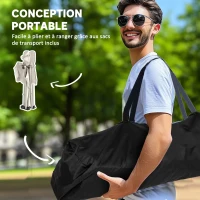 Outsunny Ensemble de meubles de camping 5 pièces table de camping avec 4 chaises pliantes avec poches 95 x 56,5 x 50 cm, blanc(m-7)